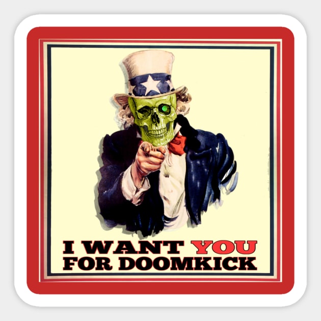 Uncle Doom Wants You Sticker by Rampageo Industries 